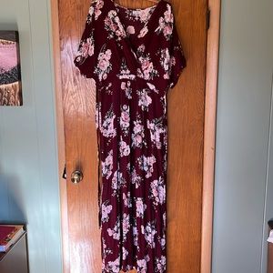 Love, fire Floral Maxi Dress